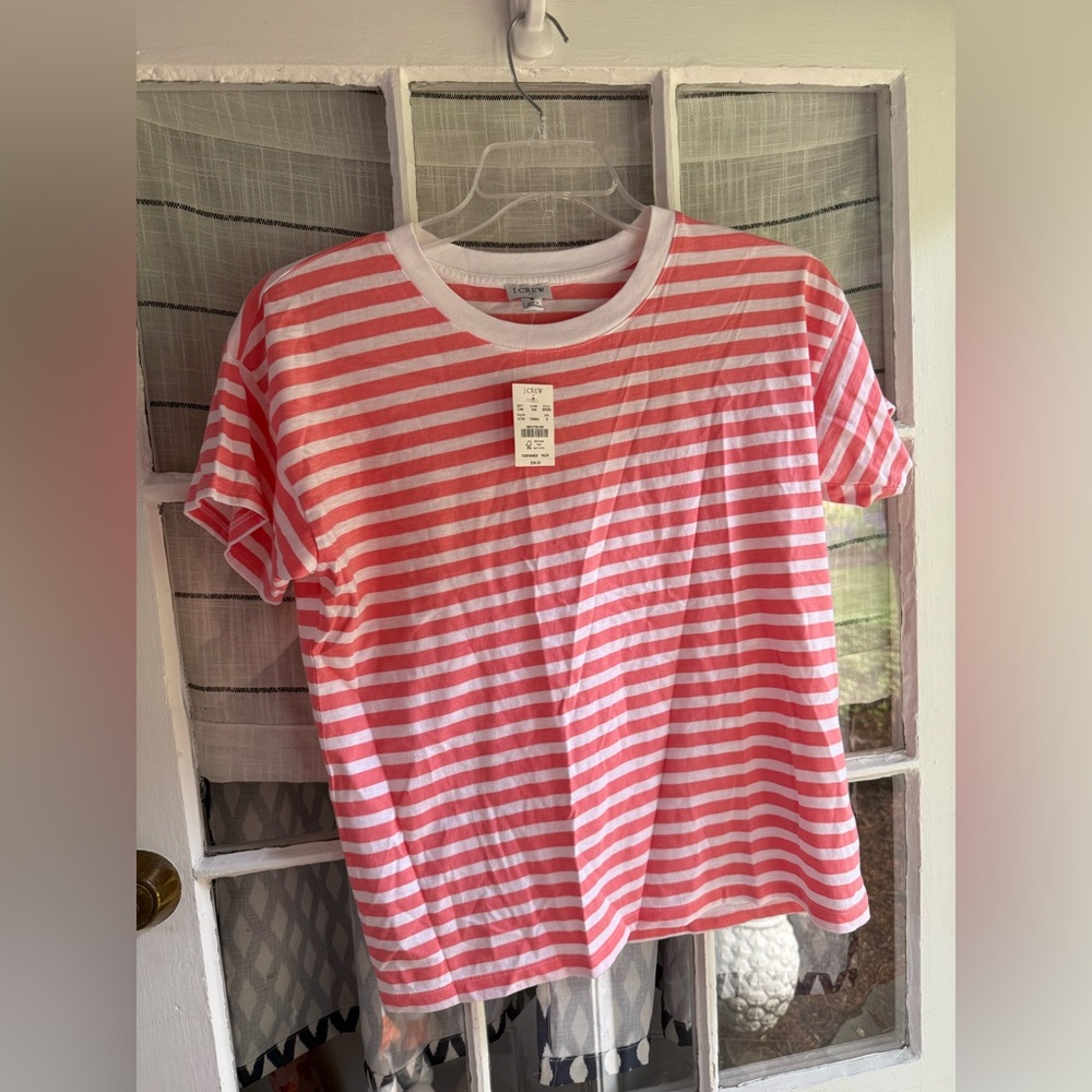 J. Crew Striped Crewneck Short Sleeve Tee Shirt Women’s Size Small